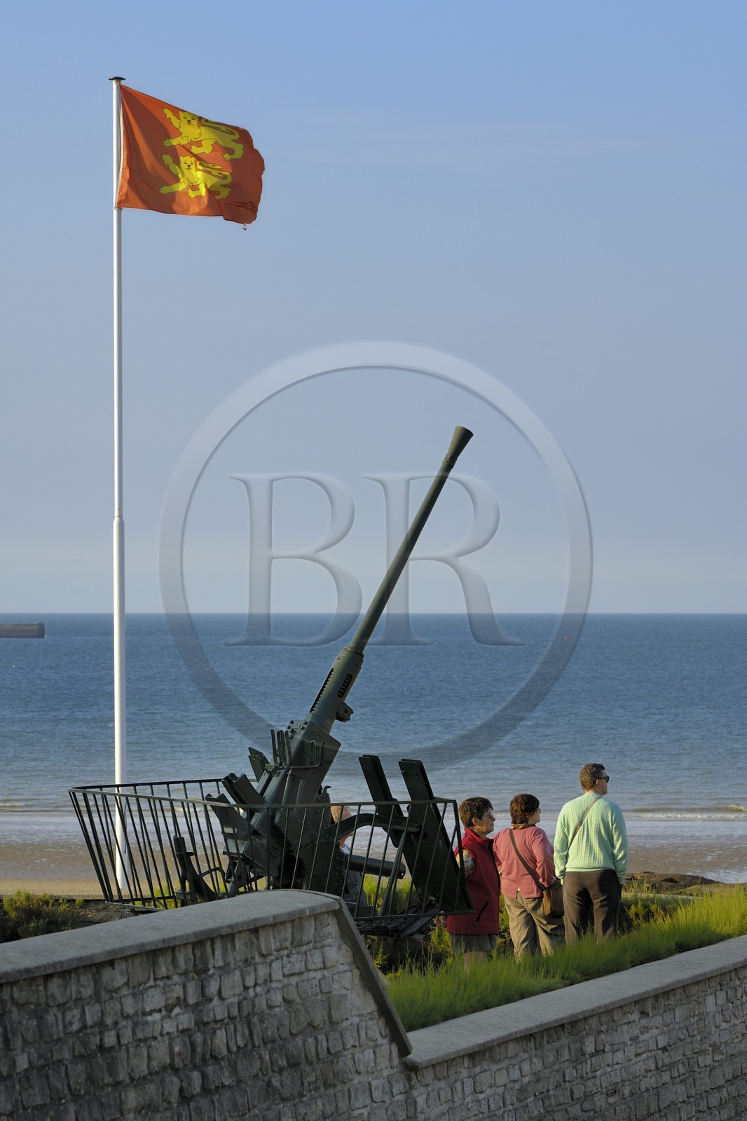 France, Calvados (14), batterie de la seconde guerre mondiale à Arromanches-les-Bains