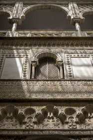 Espagne, Andalousie, Séville, Alcazar de Séville (Reales Alcazares de Sevilla), classé Patrimoine Mondial de l'UNESCO, Palais mudéjar ou de Pierre Ier, la Cour des Poupées (patio de las Munecas)