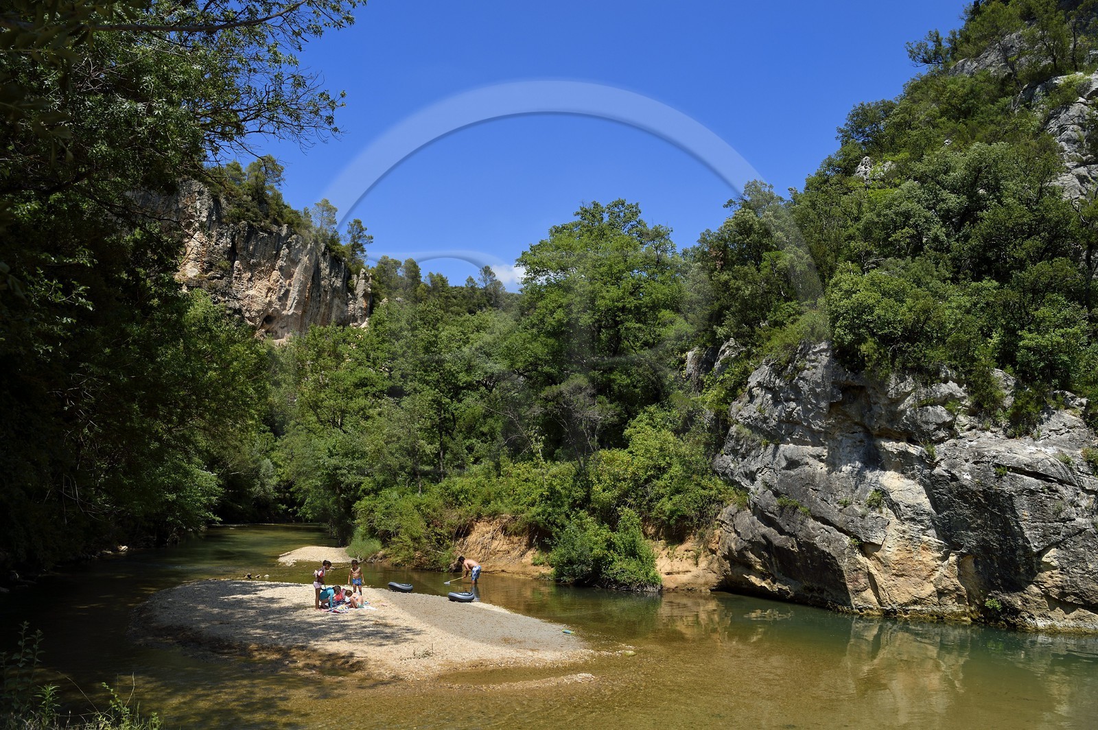 France, Var (83), Provence Verte, entre les villages de Correns et Châteauvert, les gorges du Vallon Sourn, le fleuve Argens