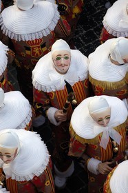 Belgium, Wallonia, Carnival of Binche, Gilles of Binche wearing his special mask