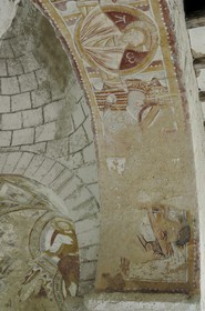 France, Loir et Cher, Montoire sur le Loir, Saint Gilles Chapel, Romanesque frescos from the eleventh to the thirteenth century