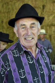 France, Bouches du Rhone, Parc naturel regional de Camargue (Regional Natural Park of Camargue), Mas du Menage, manade Saint Antoine (Cauzel), the gardian Jules Julien and his horse