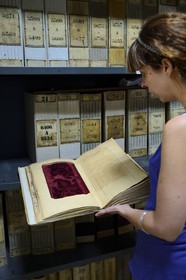 France, Rhone, Lyon, La Croix Rousse District, Silk manufacturer Prelle, the archives have several tens of thousands of documents, pattern book