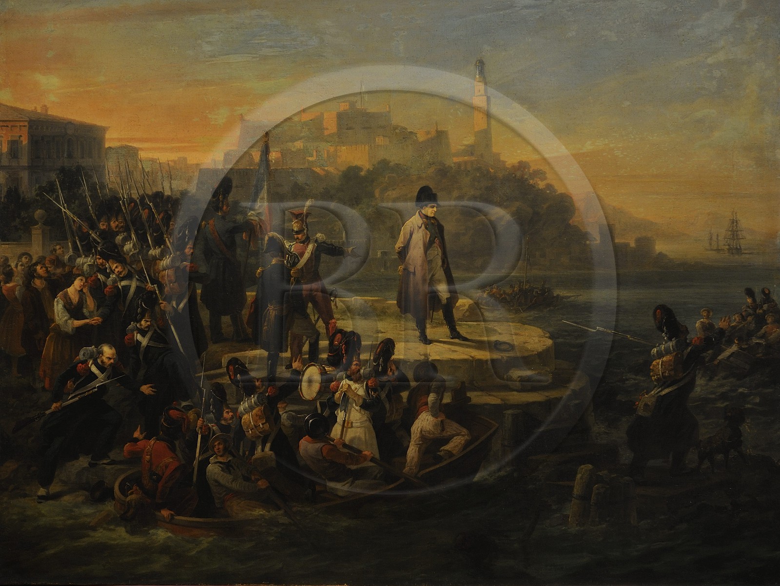 Italy, Lombardy, Milan, Museum of the Risorgimento (Museo del Risorgimento), Napoleon leaving for Elba by Giovanni Servi (1844)