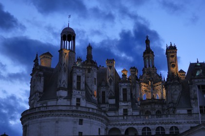 France, Loir et Cher (41), Vallée de la Loire classée Patrimoine Mondial de l' UNESCO, château de Chambord de nuit