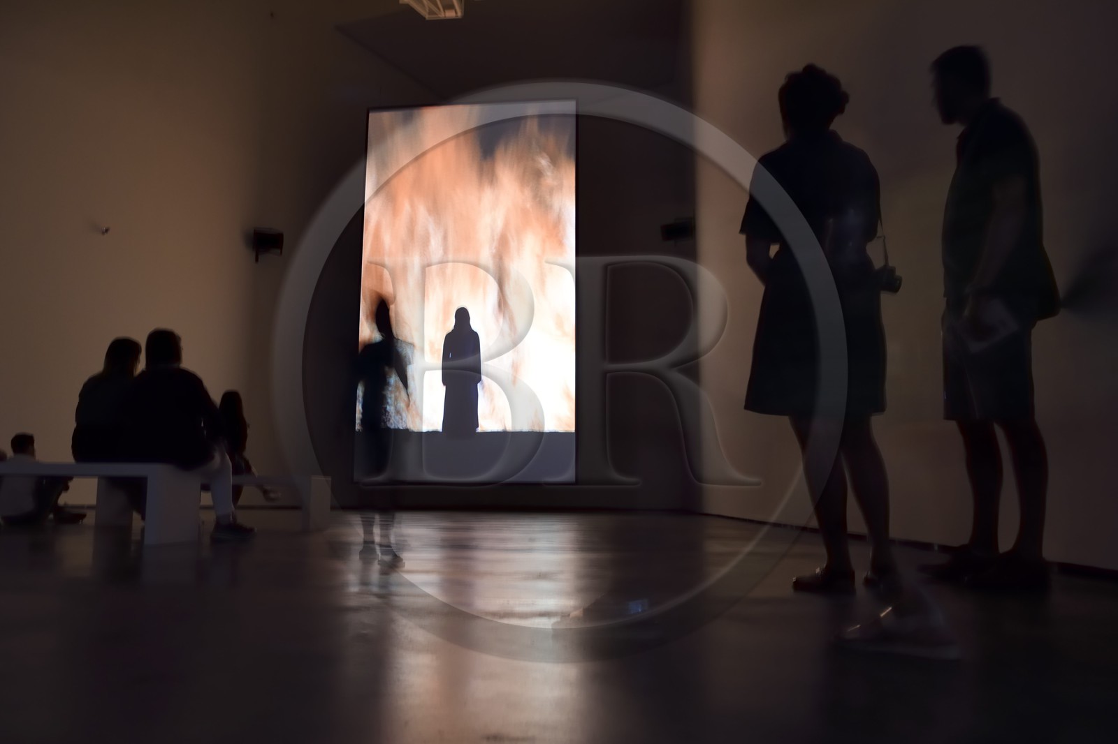 Espagne, Pays basque espagnol, Biscaye, Bilbao, le musée Guggenheim de l'architecte Frank Gehry, exposition temporaire