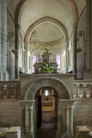 France, Vendée (85), Vouvant, labellisé Les Plus Beaux Villages de France, l'église Notre-Dame-de-l'Assomption, la  crypte
