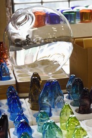 France, Moselle, Meisenthal, Centre international d'Art verrier (CIAV) (international glass centre), tealight bases that will be cut and trimmed