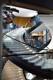 France, Bas Rhin, Strasbourg, European district, the European Parliament, Louise Weiss building, helical structure of the main official staircase inspired by the study of Leonardo da Vinci