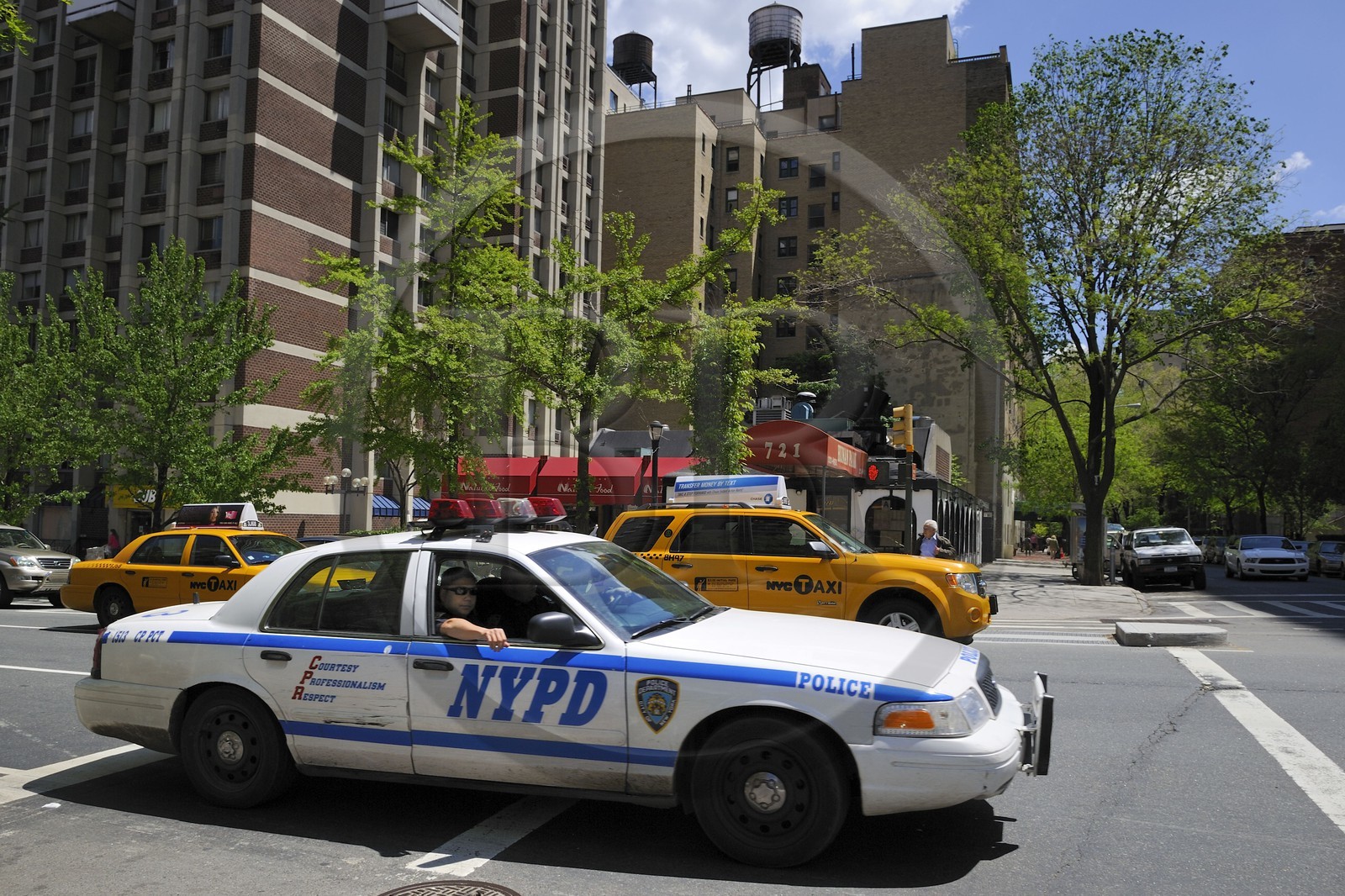Etats-Unis, New York, Manhattan, Upper West side, patrouille de police sur Amsterdam