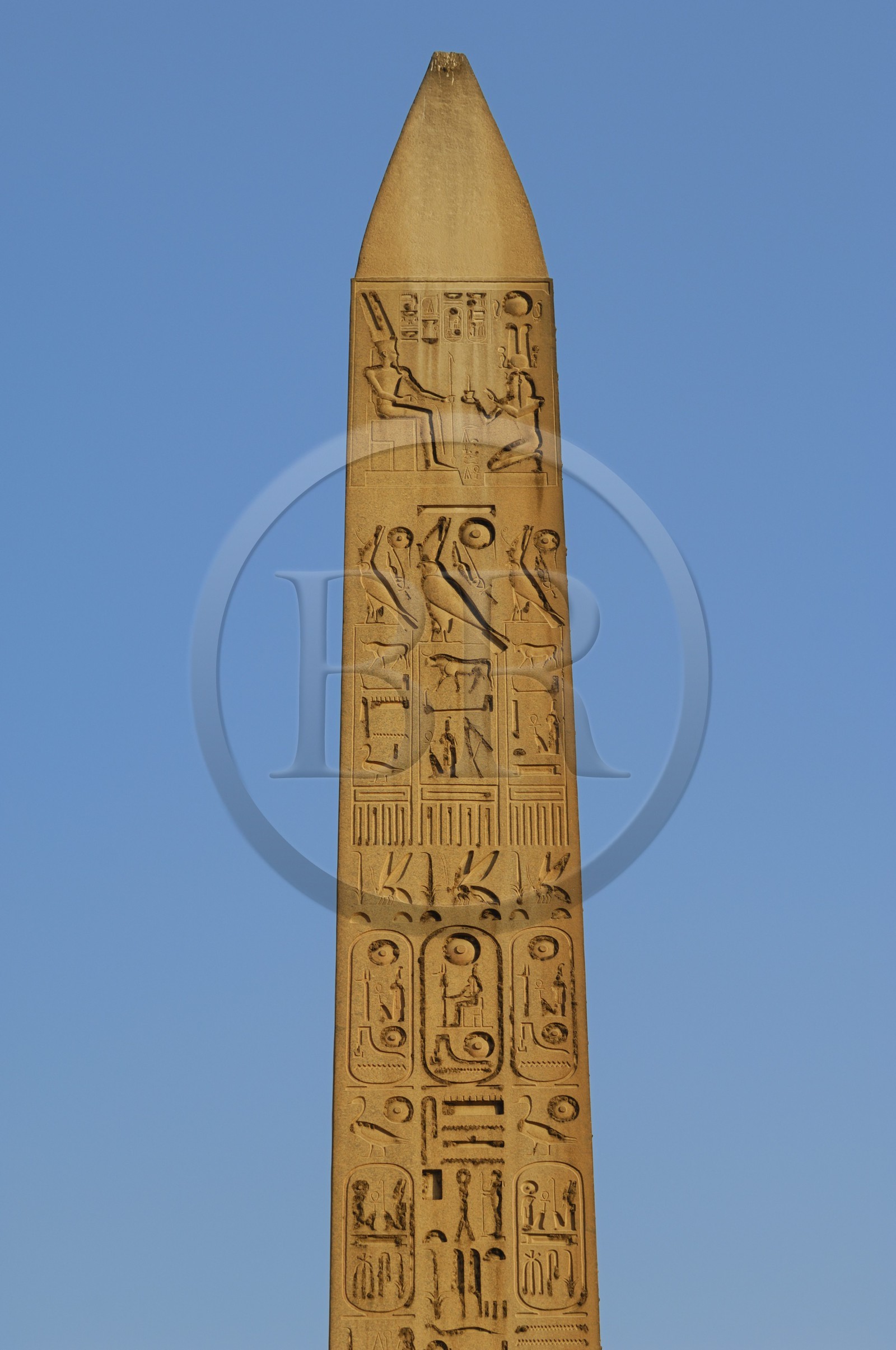 Egypt, Upper Egypt, Nile Valley, Luxor Temple listed as World Heritage by UNESCO, detail of the obelisk