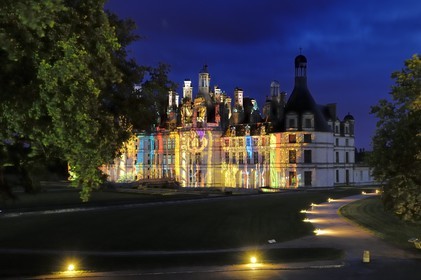 France, Loir et Cher (41), Vallée de la Loire classée Patrimoine Mondial de l' UNESCO, château de Chambord, son et lumière