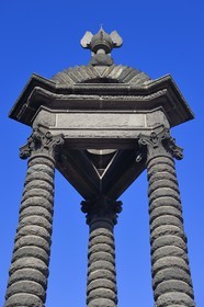 France, Puy de Dome, Gergovie Plateau, historic site of the battle between the Averni and the Romans of Caesar in 52 BC, Gergovie commemorative monument dedicated to Vercingétorix by architect Jean Teillard in 1900