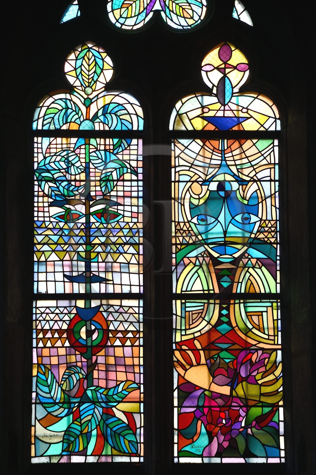 France, Moselle, Metz, Saint-Maximin church home to the only known stained glass windows designed by Jean Cocteau