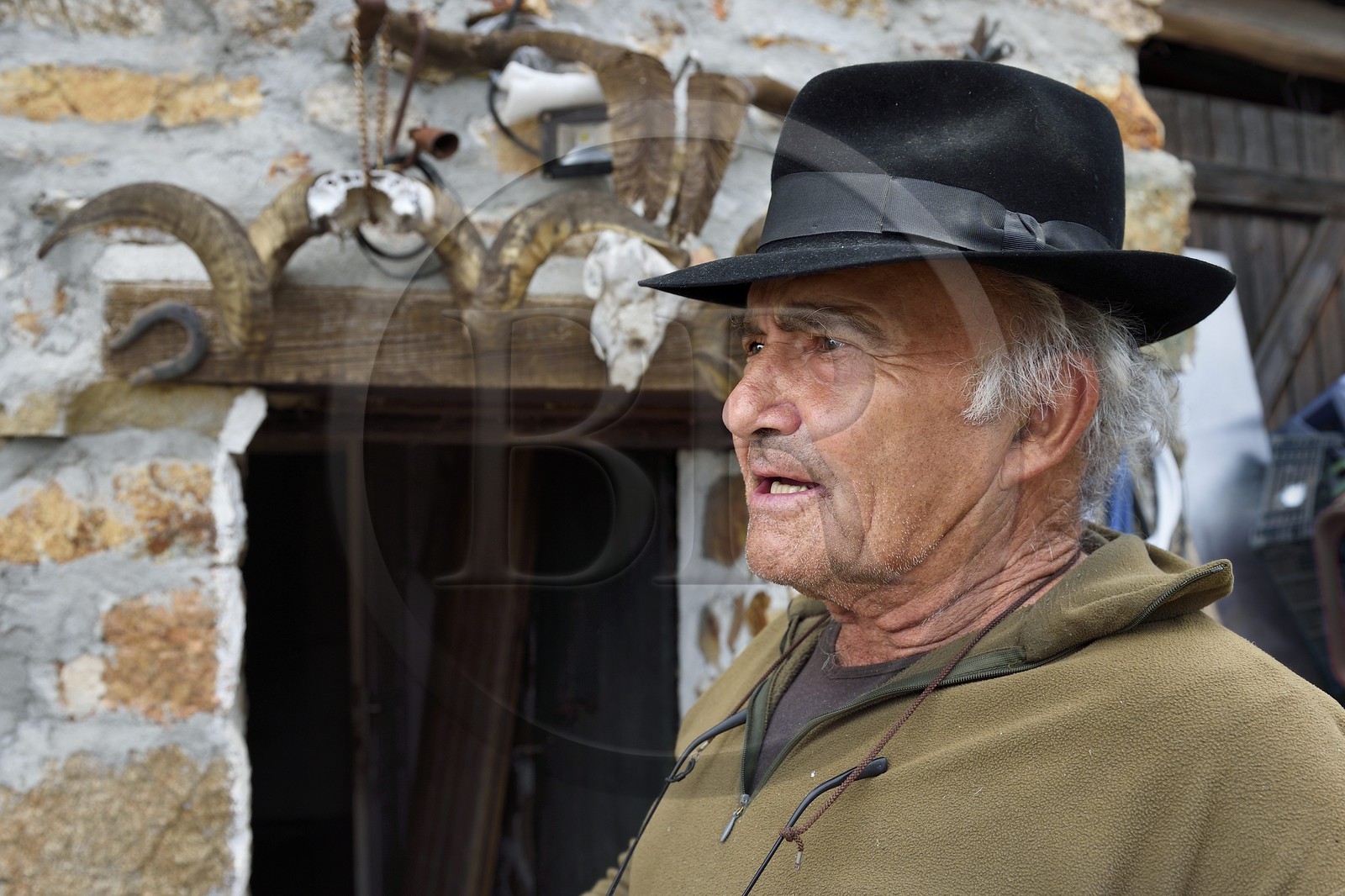 France, Corse du Sud, Cargese,  the shepherd Francois Defranchi producer of sheep cheese