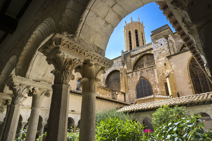 France, Bouches du Rhone, Aix en Provence, Saint Sauveur Cathedral (12th to 16th century), Romanesque cloister from the end of the 12th century