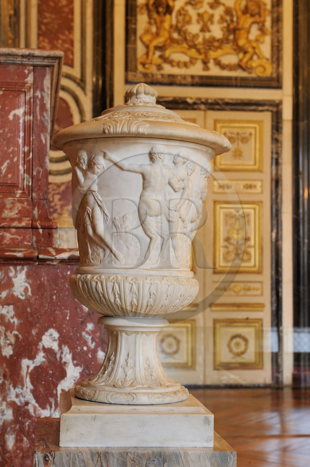 France, Yvelines (78), château de Versailles, classé Patrimoine Mondial de l'UNESCO, les Grands Appartements, appartement de la Reine, détail de la salle des Gardes