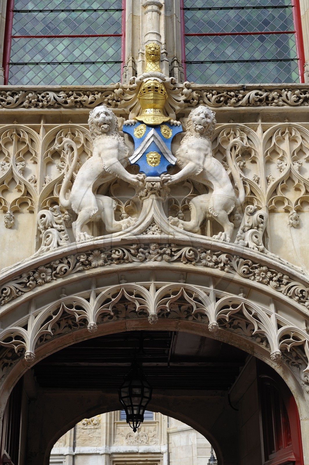 France, Seine Maritime, Rouen, place de la Pucelle, Hôtel de Bourgtheroulde was built in the first half of the sixteenth century by Guillaume Le Roux and presents the joint influences of Gothic and Renaissance style