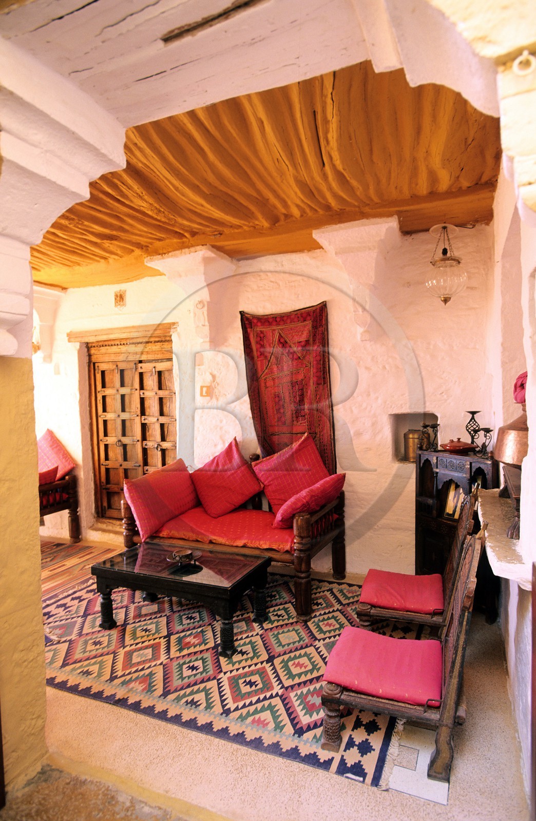 Inde, état du Rajasthan, Fort de Jaisalmer, petit hôtel tenu par un français, le Kila Bhawan dans les remparts
