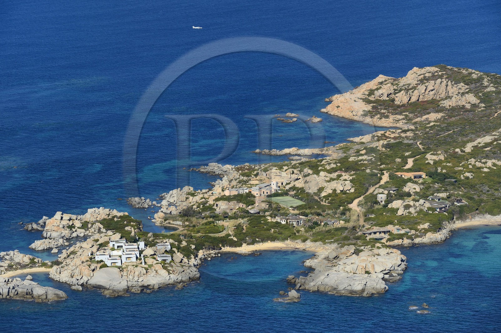 France, Corse du Sud, Bonifacio, Cavallo Island (aerial view)