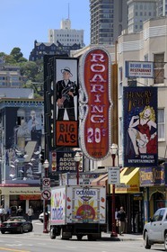 United States, California, San Francisco, the Red Light District on Broadway in the North Beach District