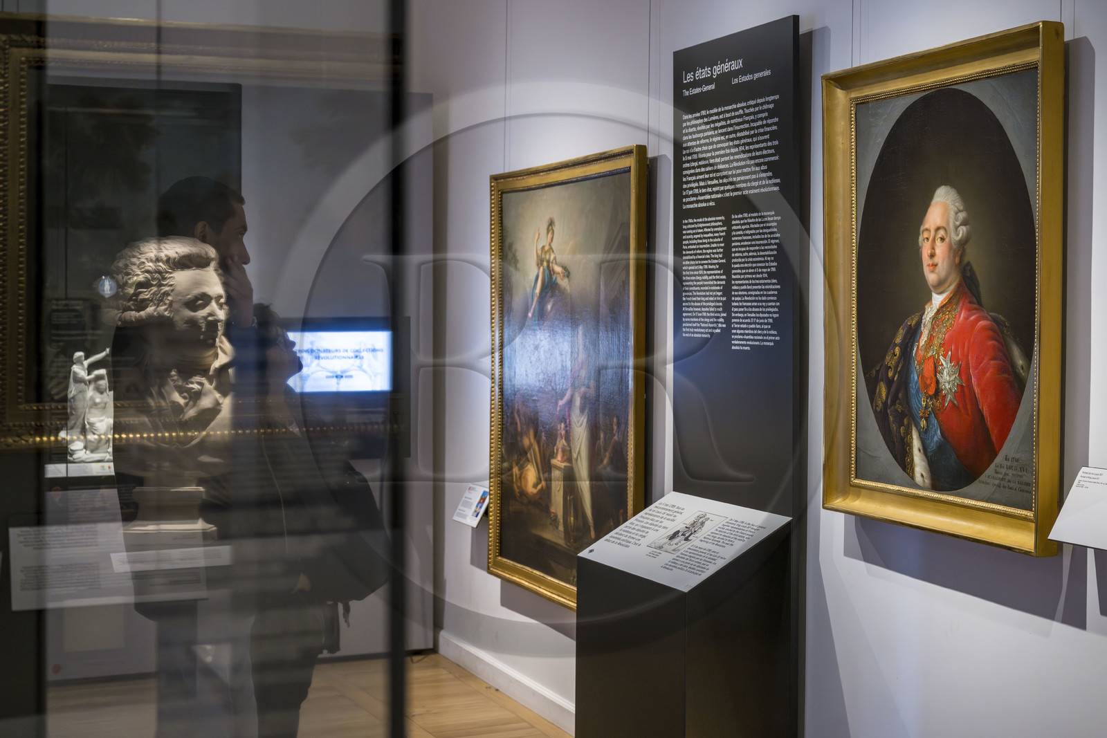 France, Paris, Marais district, Carnavalet Museum, pre-revolutionary period, portrait of King Louis XVI, workshop of Antoine-François Callet (1786), Mirabeau appears in reflection on the left
