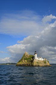 France, Finistere, Morlaix bay, Carantec, lighthouse of Louet island (also a guest house in summer)