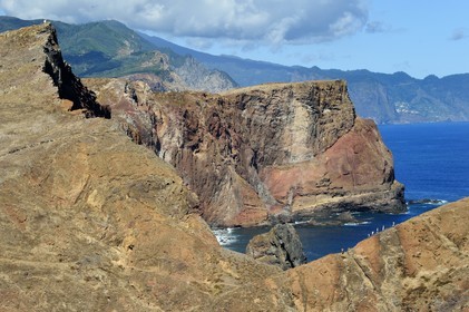 Portugal, Ile de Madère, randonnée dans la réserve naturelle de la Ponta de Sao Lourenço (pointe Saint Laurent) à l'extrême Est de l'ile