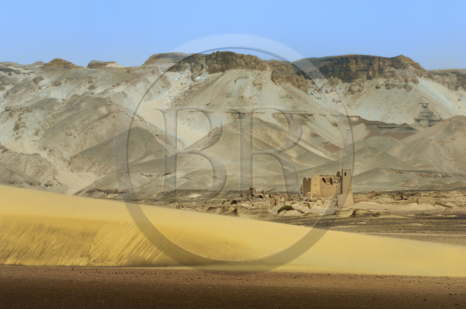 Egypte, Haute-Egypte, désert libyque, forteresse de Umm el-Dabadib au nord-est de Kharga