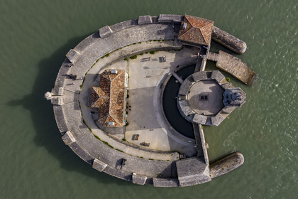 France, Charente-Maritime (17), Bourcefranc-le-Chapus, Fort Louvois aussi appellé Fort du Chapus (vue aérienne)