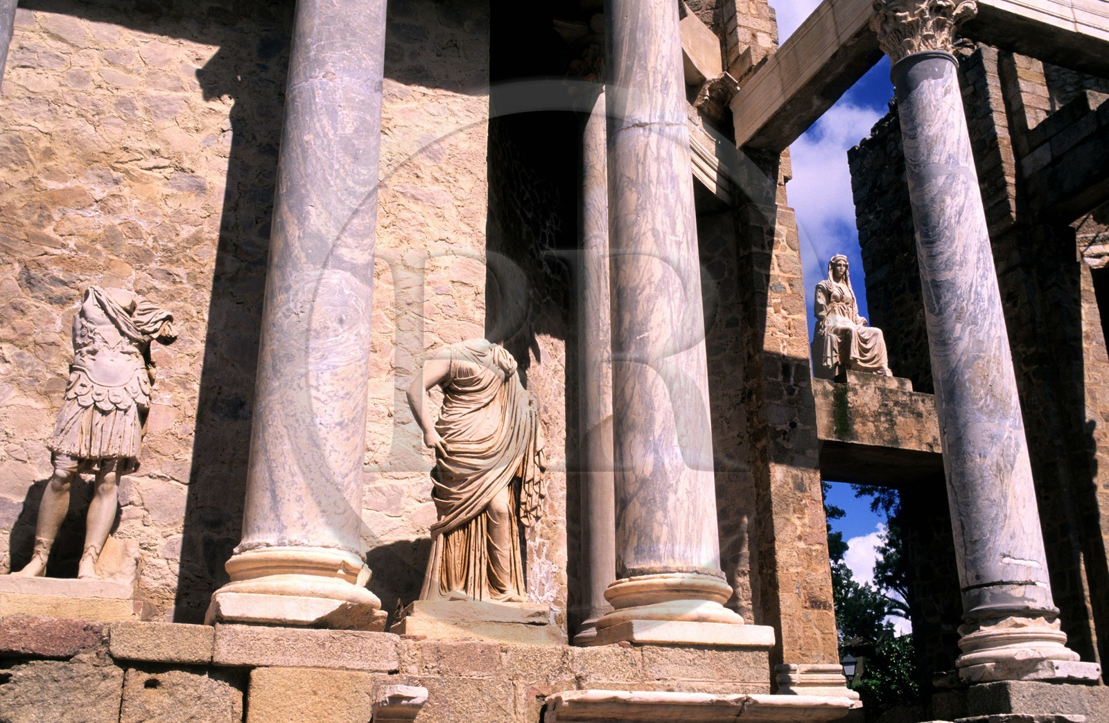 Espagne, Estrémadure, Merida, théatre romain construit par le gendre d'Auguste et achevé en l'an 18