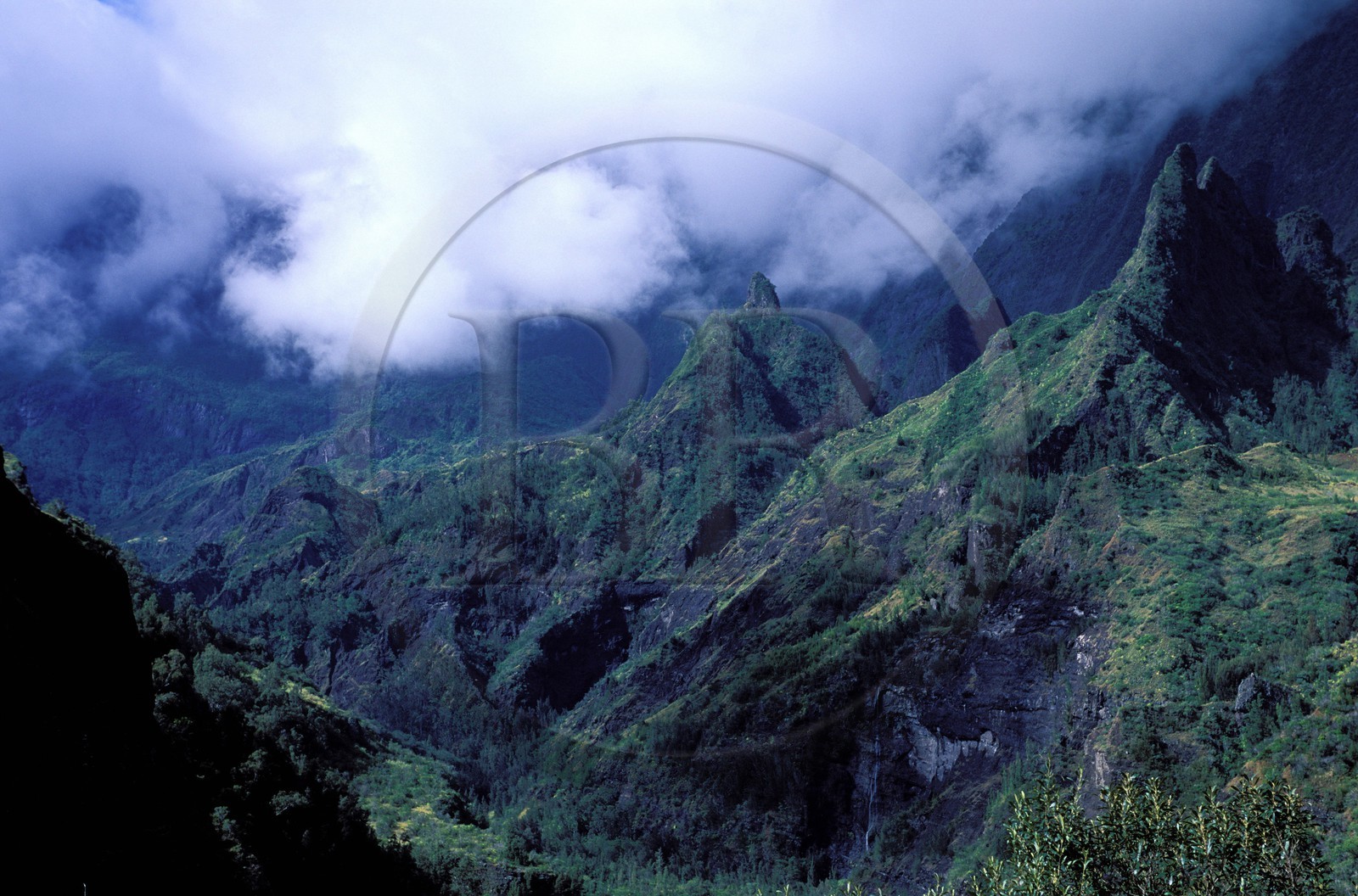 France, Reunion island (French overseas department), entry of the Cilaos cirque, listed as World Heritage by UNESCO