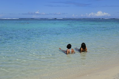France, île de la Réunion, la Cote Ouest, plage du lagon de Saint-Gilles-Les-Bains à l'Ermitage-les-Bains