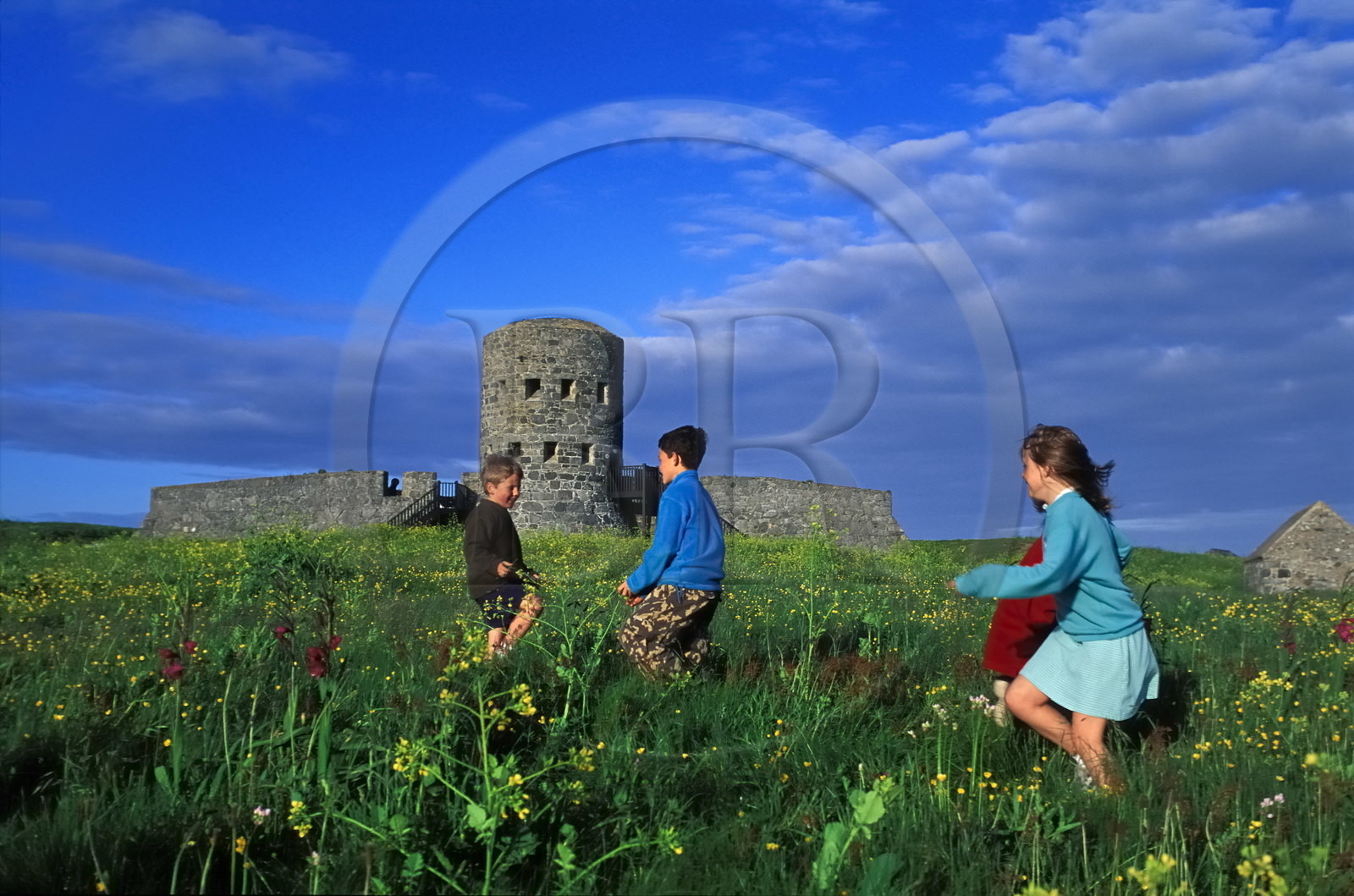 Royaume-Uni, îles Anglo-Normandes, île de Guernesey, ìRousse tower (vers 1780) précurseur des tours Martello
