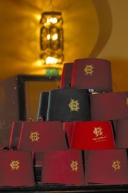 Egypte, Haute Egypte, Nubie, vallée du Nil, Assouan, l'hotel Old Cataract, fez