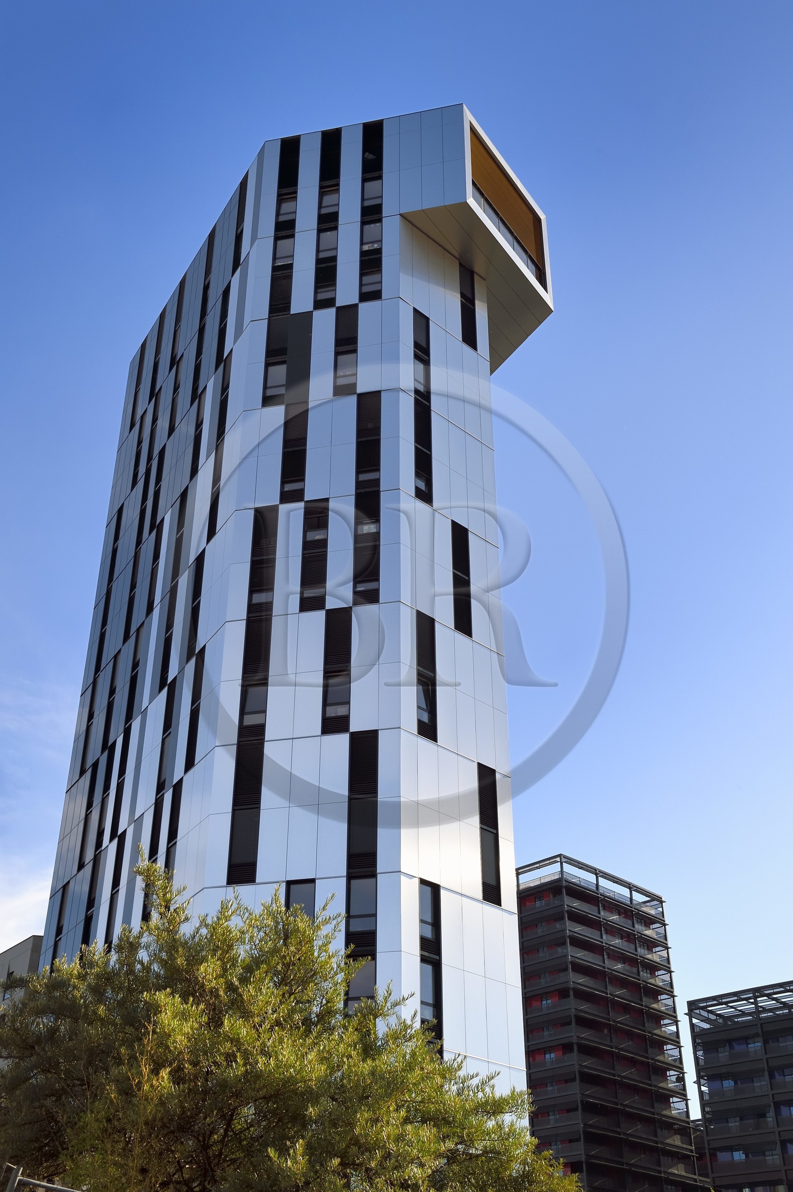 France, Bas Rhin, Strasbourg, development of port du Rhin (Rhine's harbour) and conversion of breakwater of Bassin d'Austerlitz, Danube eco-neighborhood, the Elithis tower