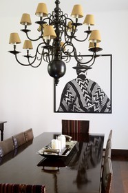 Argentina, Buenos Aires Province, San Antonio de Areco, estancia La Bamba de Areco, the dining room