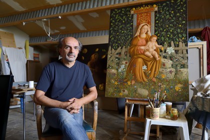 France, Corse-du-Sud (2A), village de Villanova près d'Ajaccio, le peintre Mario Sépulcre