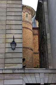 France, Paris, tower based on the Philippe Auguste's surrounding wall in Francs Bourgeois street