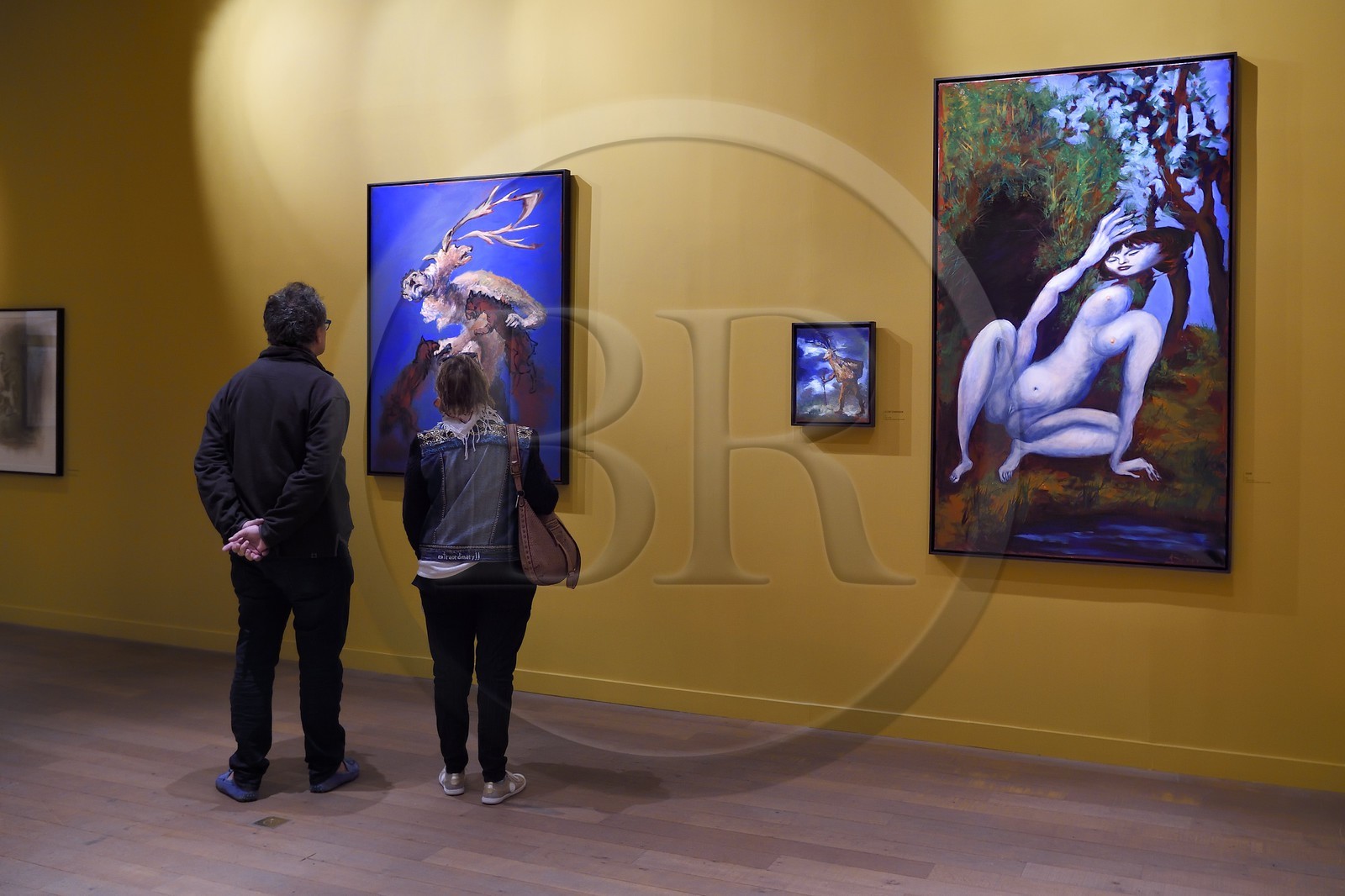 France, Paris, Le Marais District, Musee de la Chasse et de la Nature (Museum of hunting and nature) in the Hotel de Guenegaud, exhibition Diane and Actéon from the works of the painter Gérard Garouste