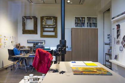 Suisse, Bâle, Riehen, fondation Beyeler, atelier du Piet Mondrian Conservation Project