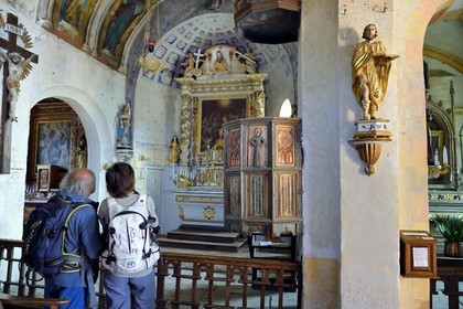 France, Cantal, step on the Way of St. James to Santiago de Compostela by Via Arverna, Neussargues-Moissac, 12th century Saint-Hilaire church