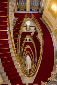 Italy, Liguria, Genoa, the main staircase of the Hotel Bristol Palace