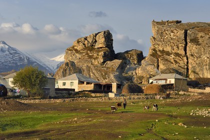 Azerbaijan, Quba (Guba) region, Greater Caucasus mountain range, village of Giriz at dawn