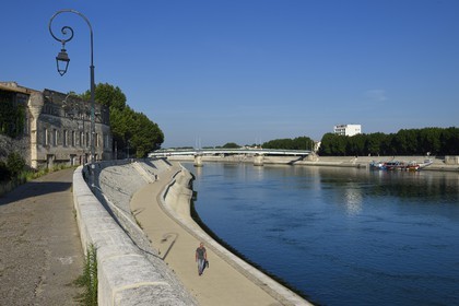 France, Bouches du Rhone, Arles, the Réattu museum (Compulsory Mention) along Quai Marx Dormoy and the Rhone river