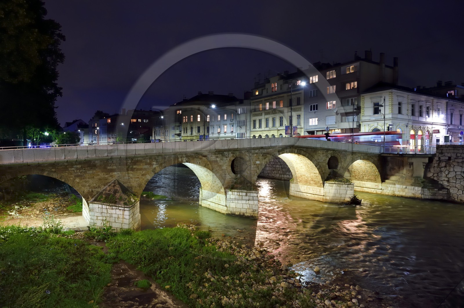 Bosnia and Herzegovina, Sarajevo, the Latin bridge (Latinska cuprija) over the Miljacka River