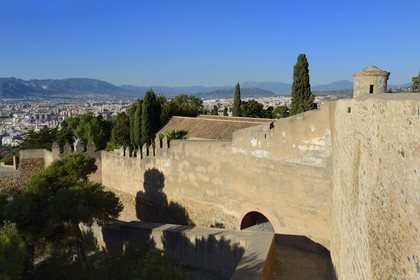 Spain, Andalusia, Malaga, the Castillo de Gibralfaro castle overlooking the city