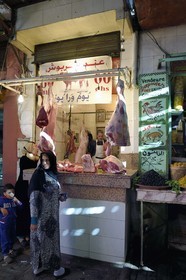 Morocco, High Atlas, Marrakech, Imperial city, Medina listed as World Heritage by UNESCO, butcher's stall in the souk