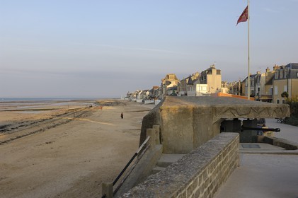 France, Calvados (14), Cote de Nacre, Saint-Aubin-sur-Mer, le bord de mer