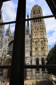 France, Seine Maritime, Rouen, Notre Dame of Rouen Cathedral seen from one of the windows of the Bureau des Finances